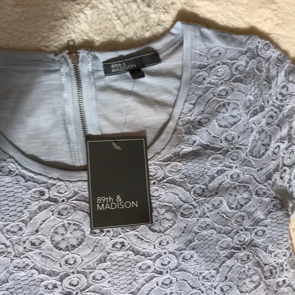 NWT 89th & Madison. Periwinkle Lace Top - Picture 2 of 4